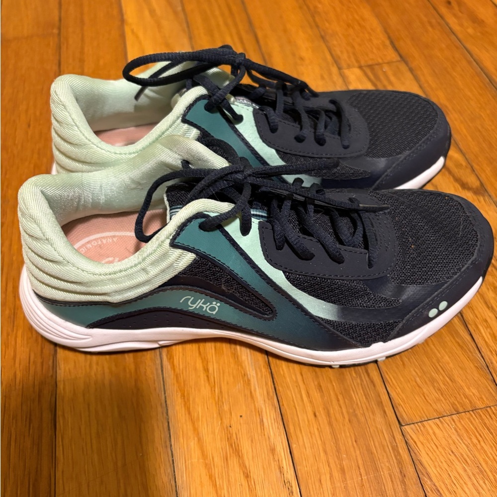 Ryka Women's Black and Teal Athletic Shoes